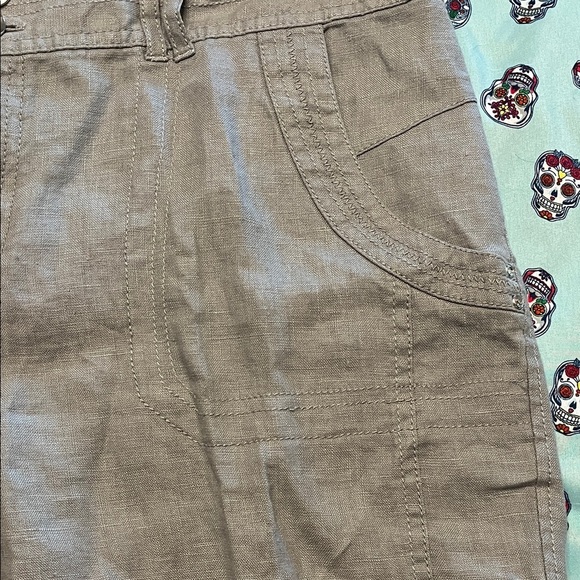 INC tan Women's Shorts linen cargo shorts - Picture 2 of 9